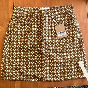 NWT Reformation High Rise Denim Mini Skirt in Mezzanine Print